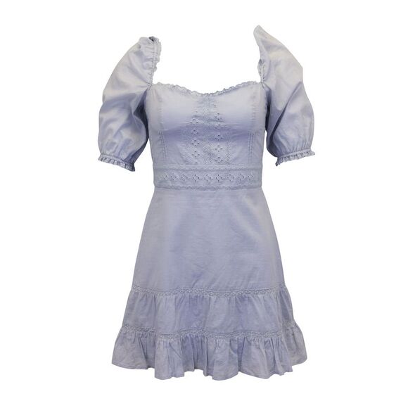Reformation Paxton Mini Dress in Light Blue Organic Cotton Reformation Paxton Mini Dress in Light Blue Organic Cotton
